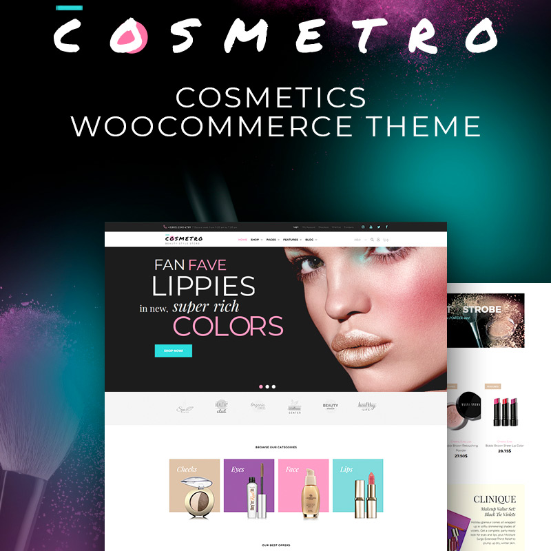 Cosmetro - Elementor WooCommerce шаблон магазина косметики