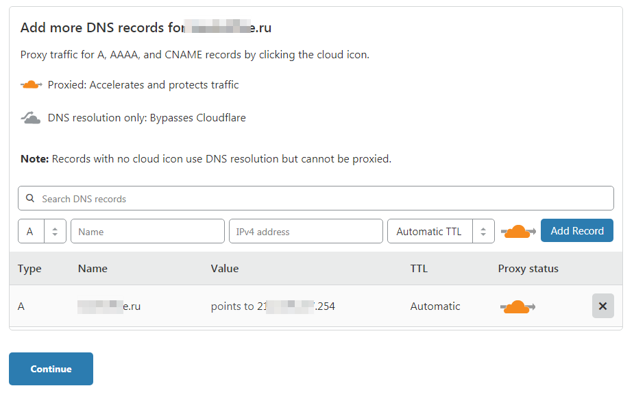 Cloudflare бесплатное добавление А-записей.png